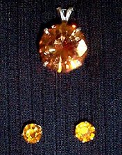 Cubic Zirconium pendants and earrings