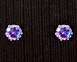 cubic zirconium, cz, blue tanzanite, pendant, sterling silver, mount, tiffany, earrings