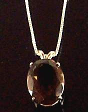 cubic zirconium, cz, crystal, genuine smoky quartz, pendant, sterling silver, mount, tiffany, earrings