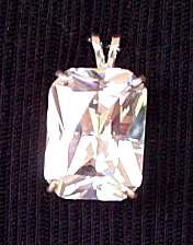 cubic zirconium, cz, crystal, white diamond, emerald cut, sterling silver, mount, tiffany, pendant, earrings