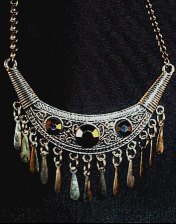 necklace, handmade, custom jewelry, bali, earrings, pendant, sntiqued silvertone, swarovski crystals, smoky quartz, toggle closure