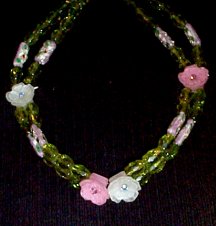 necklace, handmade, custom jewelry, bracelet, earrings, pendant, cultured pearls, bavarian crystals, silvertone, cloisonne, swarovski crystals, flowers, toggle closure, enameled beads