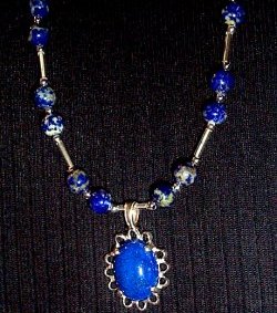 necklace, handmade, custom jewelry, bracelet, earrings, pendant, blue lapis, golden pyrite, czech tube, seed beads, sterling silver, magnetic closure