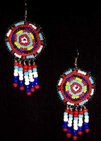 necklace, handmade jewelry, custom jewelry, bracelet, earrings, glass sead beads, native american design, triple strand, resin bone beads, choker, silvertone magnetic closure