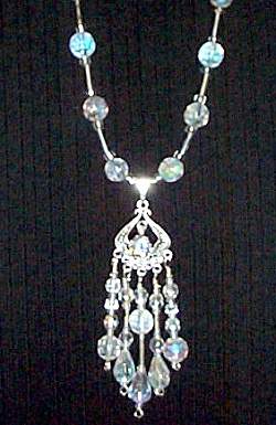 necklace, handmade, custom jewelry, bracelet, earrings, pendant, white topaz, sterling silver, arouraborealis crystals, teardrops, seed beads, czech glass, siver tube, silvertone