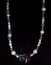 hand made, jewelry, necklace, earrings, bracelet, pendant, pearls, crystals, czech glass, freshwater pearls, tanzanite