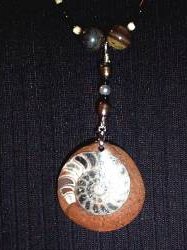 necklace, handmade, custom jewelry, bracelet, earrings, pendant, fossil, rock, tiger iron, agate, peacock cultured pearls, glass spacer beads, silvertone, magnetic closure