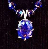 necklace, handmade designer jewelry, custom jewelry, Lapis Lazuli, Denim Lapis, bracelet, earrings, silvertone fancy toggle closure, Czech beads, sterling silver, basket mount