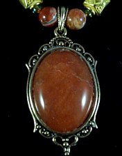 necklace, handmade, custom jewelry, bracelet, earrings, pendant, orange carnelian pendant, goldtone scroll setting, breeciated jasper, silvertone, toggle closure