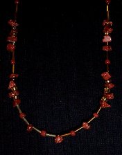necklace, handmade, custom jewelry, magnetic closure, seed beads, sunstones, crystal beads, czech glass, goldtone