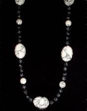 necklace, handmade, custom jewelry, bracelet, earrings, pendant, white howlite, sterling silver, snowflake obsidion beads, seed beads, black czech glass, silvertone, magnetic closure